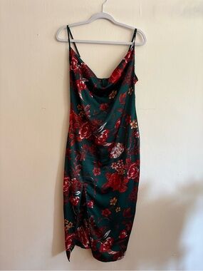 PrettyLittleThing Floral Midi Dress with Slit